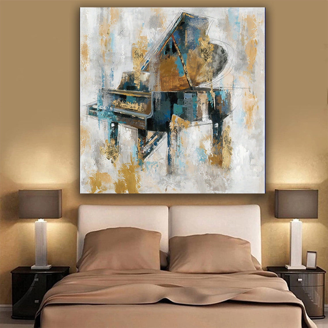 Piano Music Painting Piano Painting Print Wall Painting Wall Art Painting Design Ready To Hang Framed Painting - Image 2