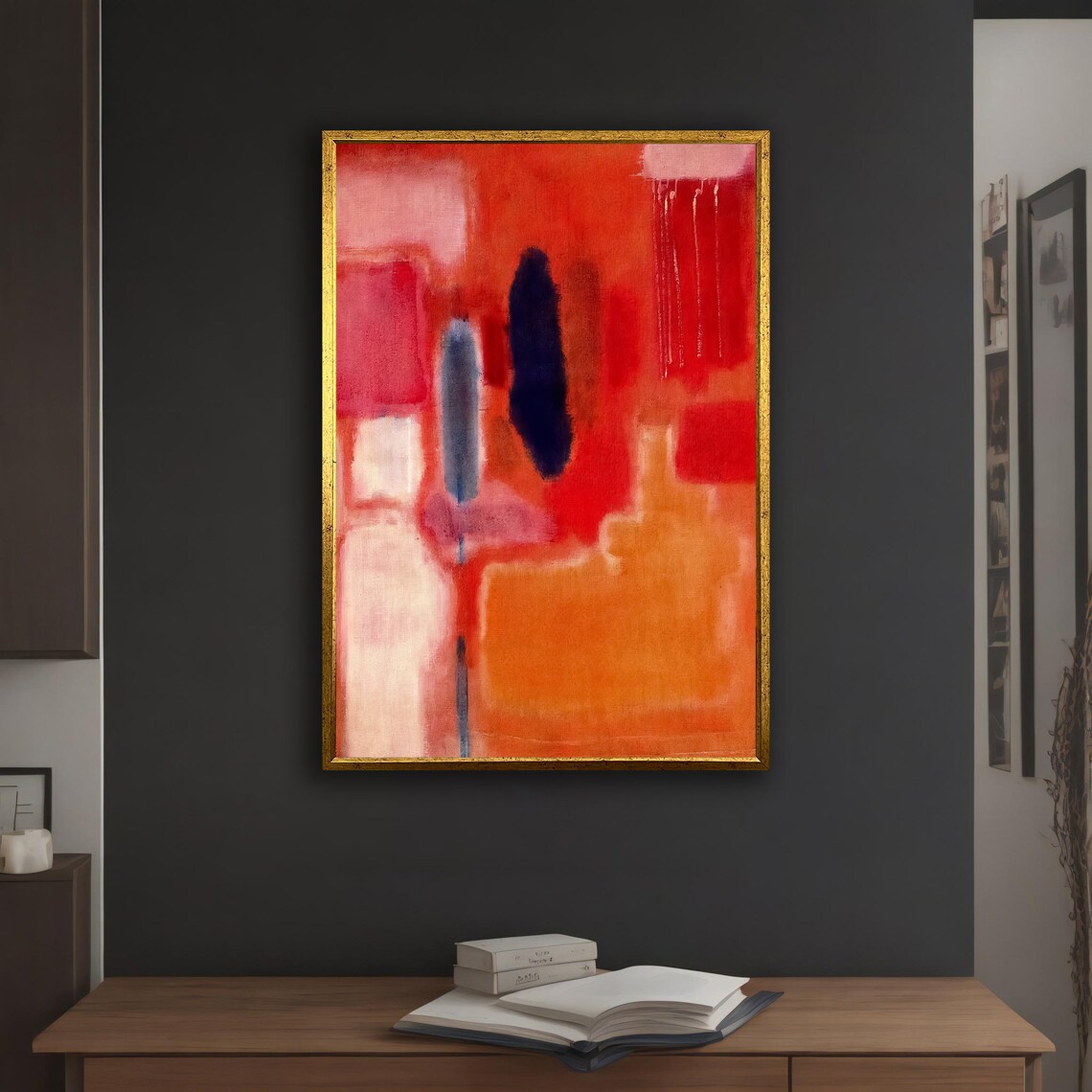 Mark Rothko Red And Orange Mix Colorful Rothko Art Mark Rothko Wall Art With Different Frame Options For Your Home And Office - Image 5