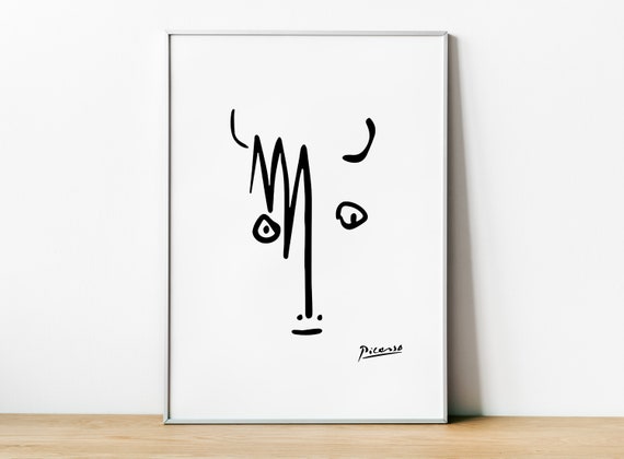 Pablo Picasso Bull Minimalist Line Art Print