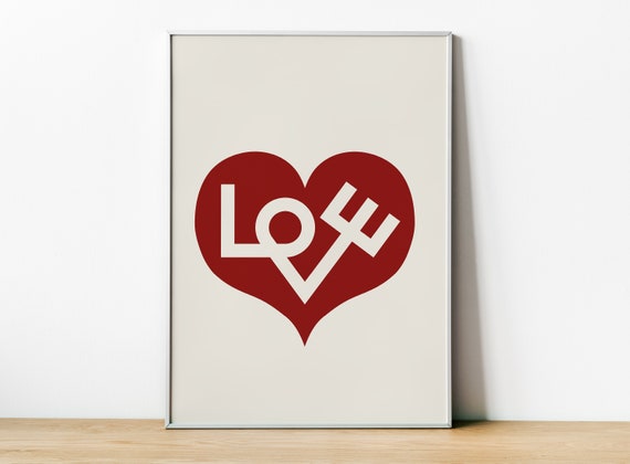 Alexander Girard Love Poster, Modernist Abstract Poster