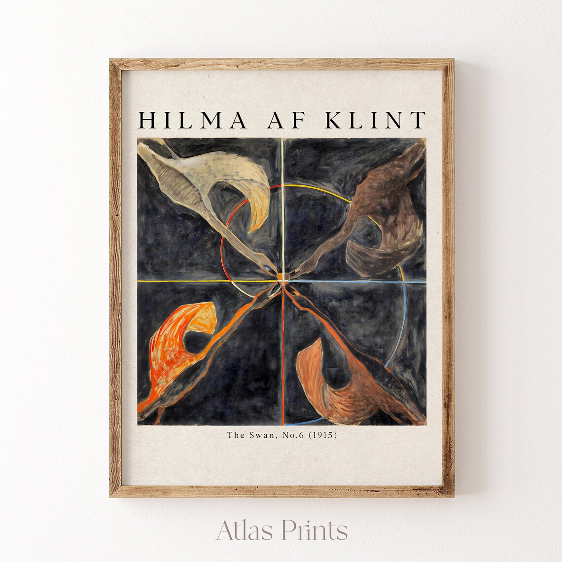 Hilma af Klint The Swan No 6 1915 Four Swans Dark Abstract Poster
