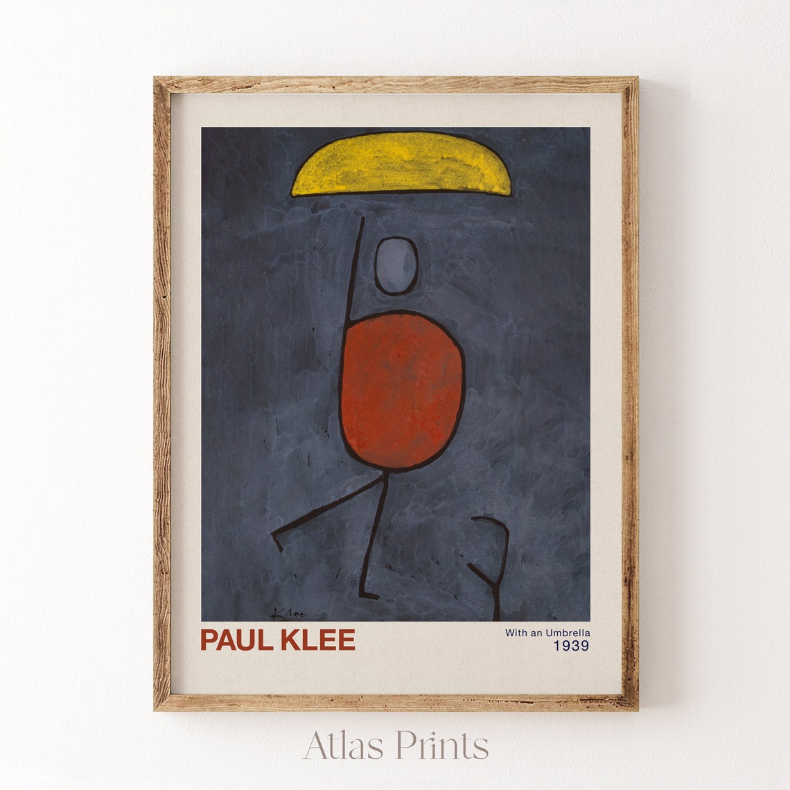 Paul Klee With an Umbrella 1939 Abstract Figure Surreal Modern Poster - Image 2