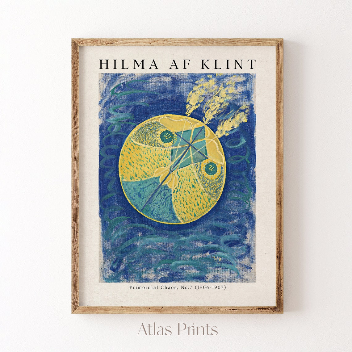 Hilma af Klint Primordial Chaos No 7 Yellow Orb Deep Blue Poster