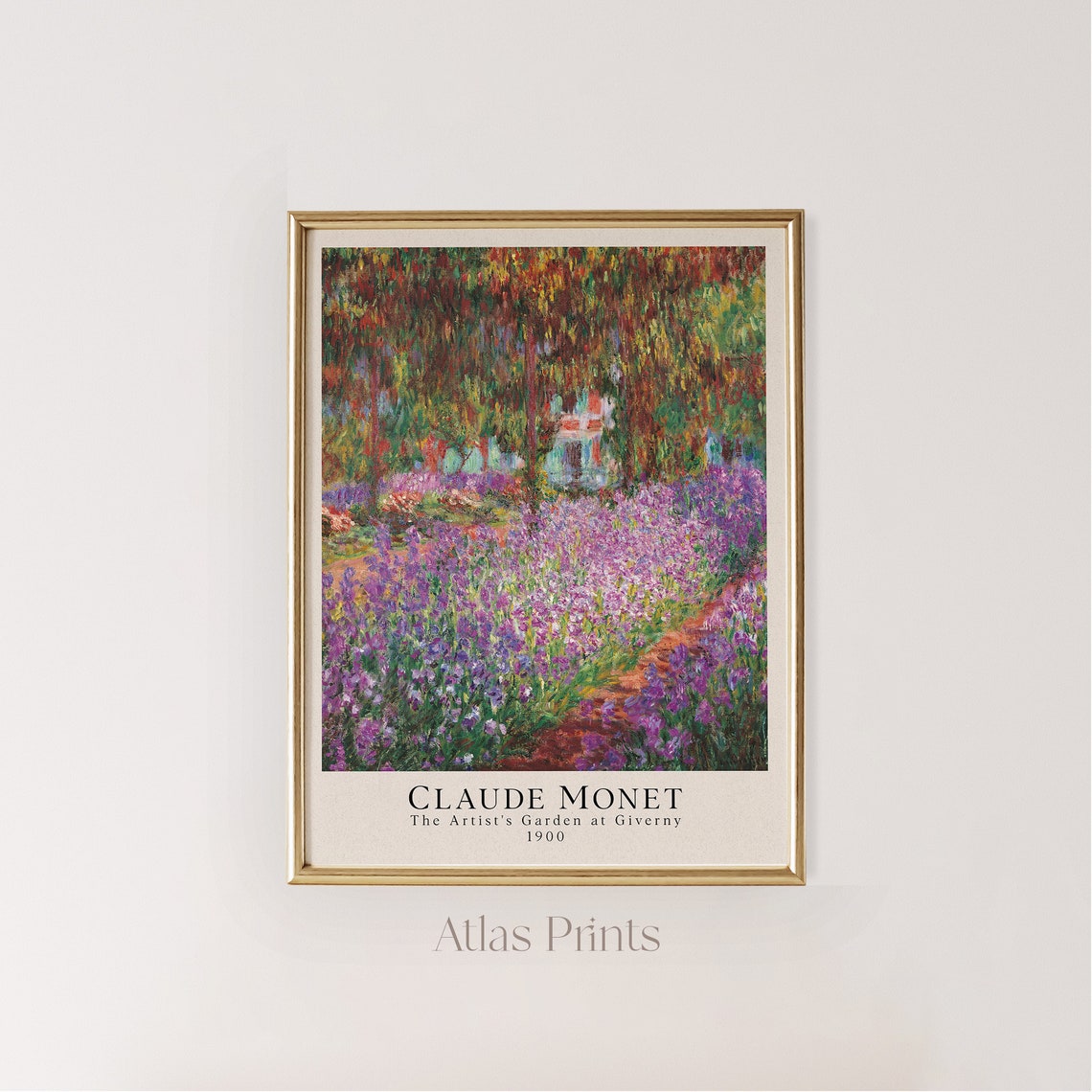 Claude Monet Artists Garden at Giverny 1900 Purple Iris Field Poster - Image 3