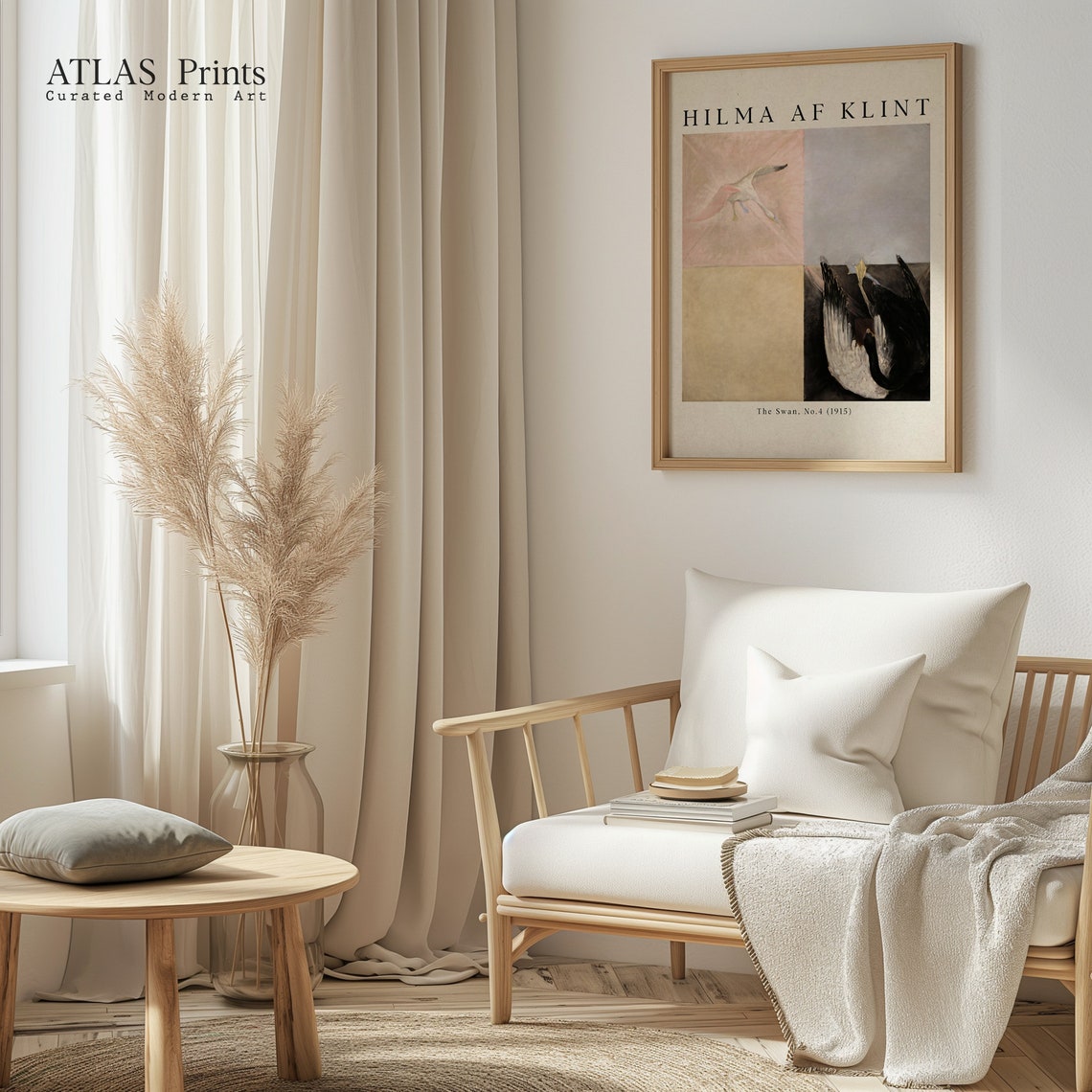 Hilma Af Klint The Swan No 4 1915 Exhibition Style Swan Print - Image 4