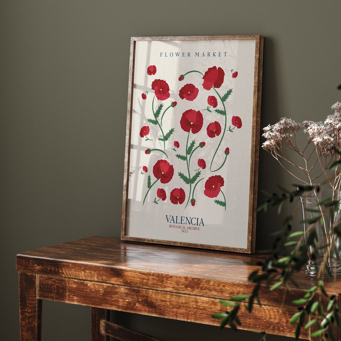 Flower Market Print Valencia Flower Market Poster Floral City Wall Art Flower Market Bedroom Decor Floral - Image 5