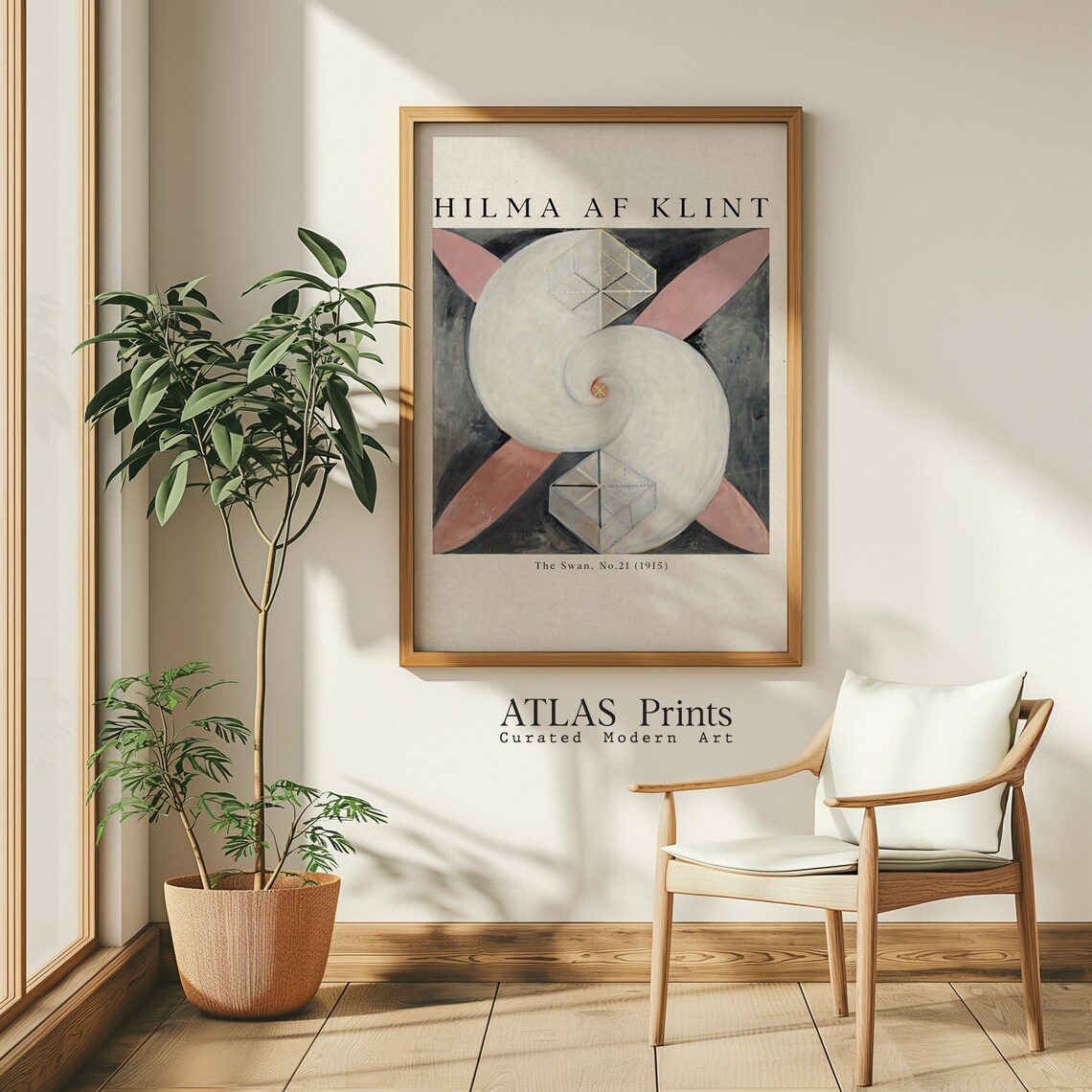 Hilma af Klint The Swan No 21 1915 White Spiral Abstract Mystic Poster - Image 2