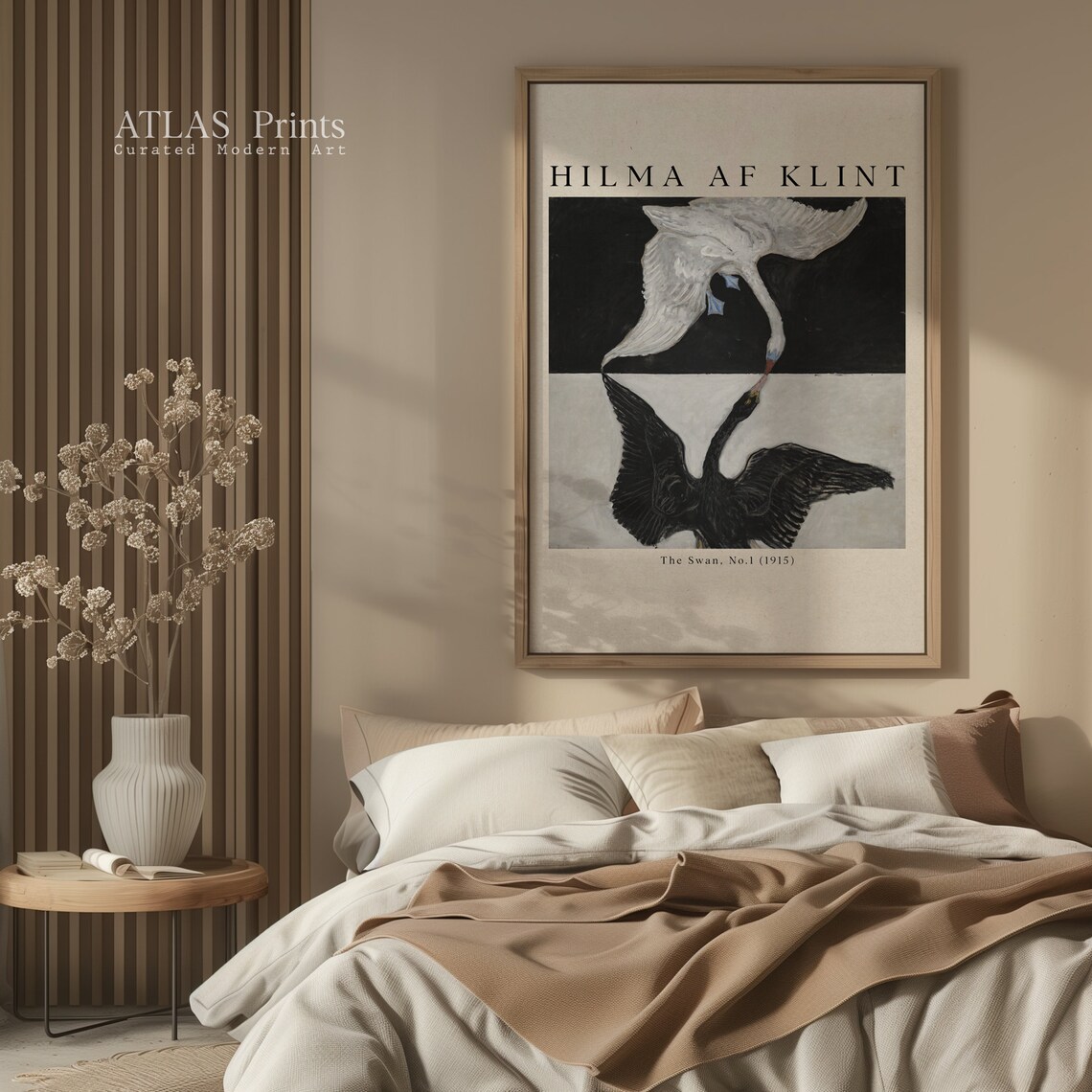 Hilma af Klint The Swan No 1 Black White Swans Modern Art Poster - Image 4