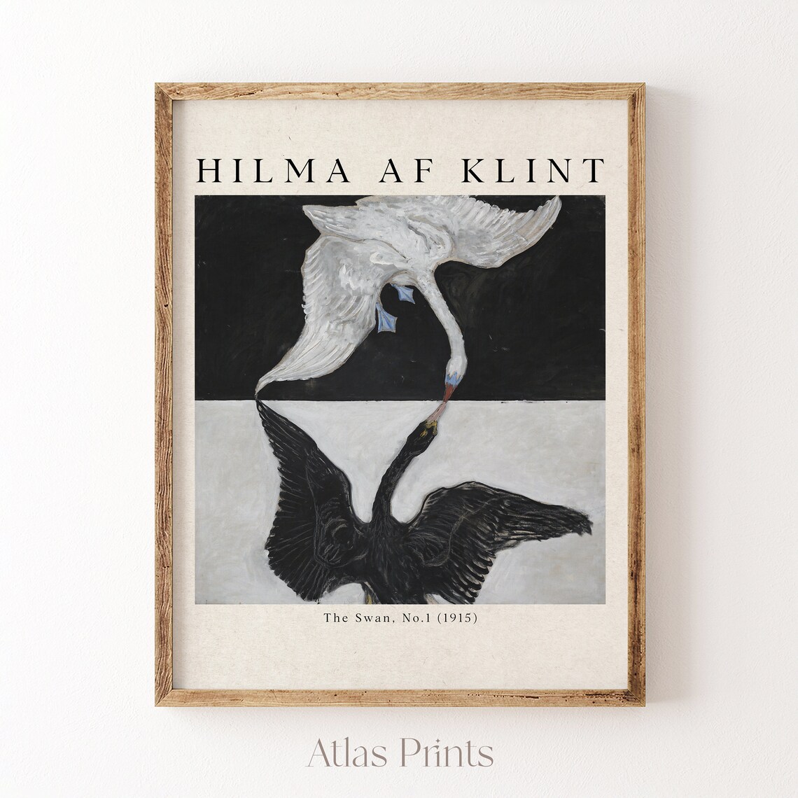 Hilma af Klint The Swan No 1 Black White Swans Modern Art Poster
