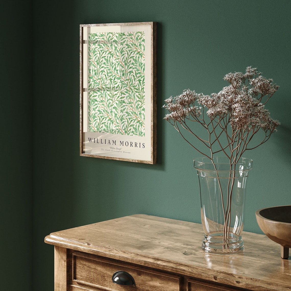 William Morris Willow Bough Green Botanical Pattern Museum Poster - Image 3
