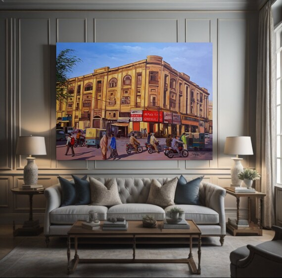 Old Karachi City Travel Poster, Oil-Painting Style