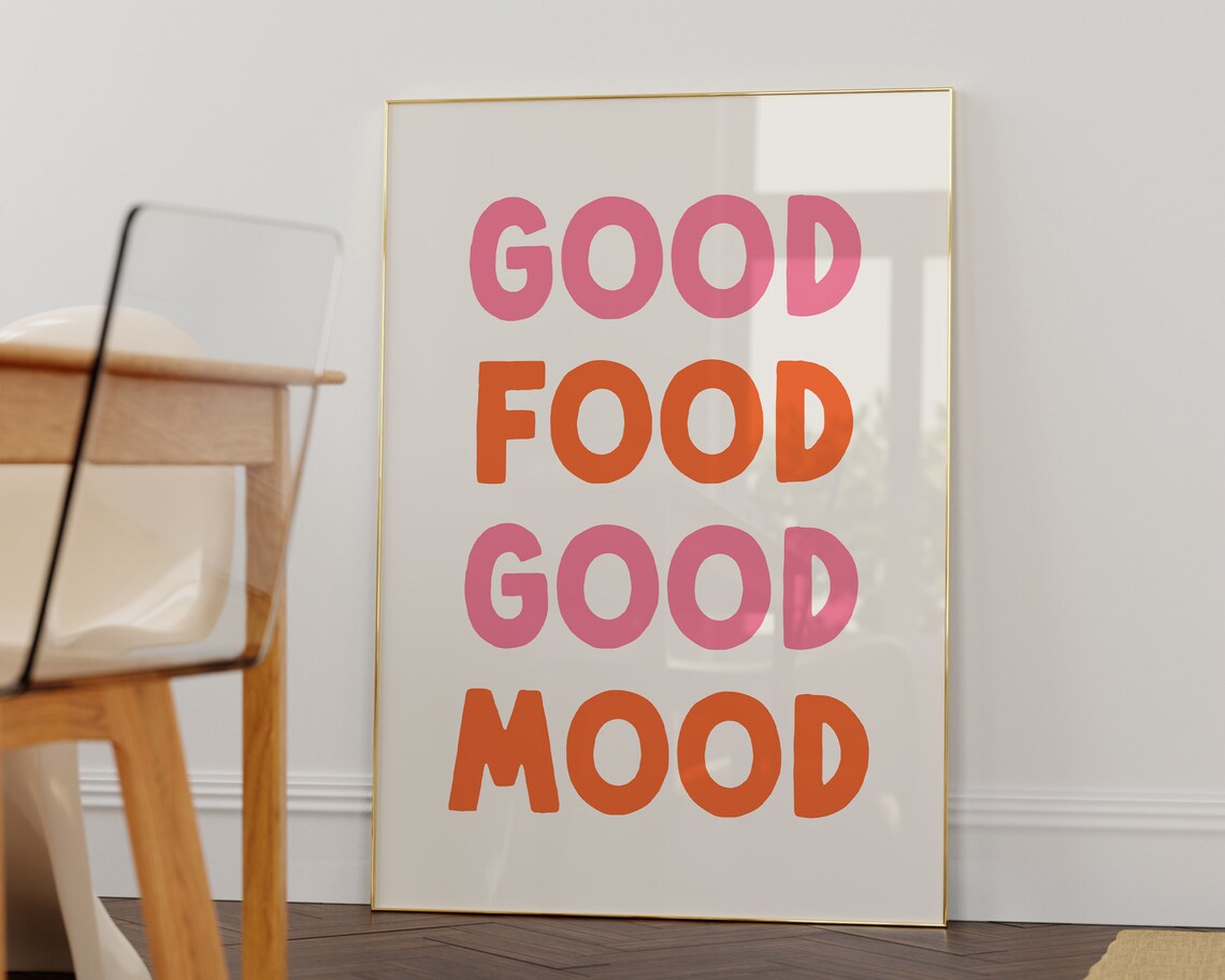 Good Food Good Mood Retro Kitchen Food Poster - Image 2