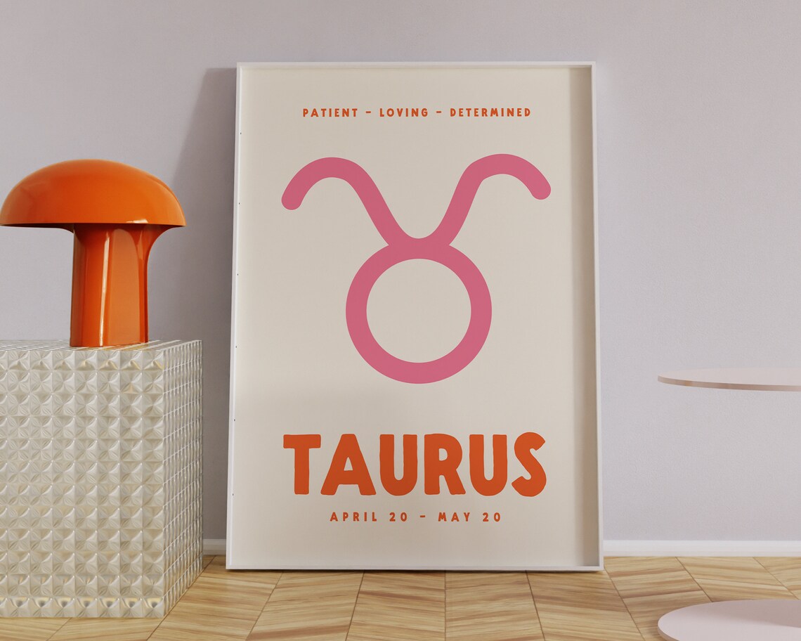 Taurus Zodiac Poster Print, Preppy Wall Decor - Image 2