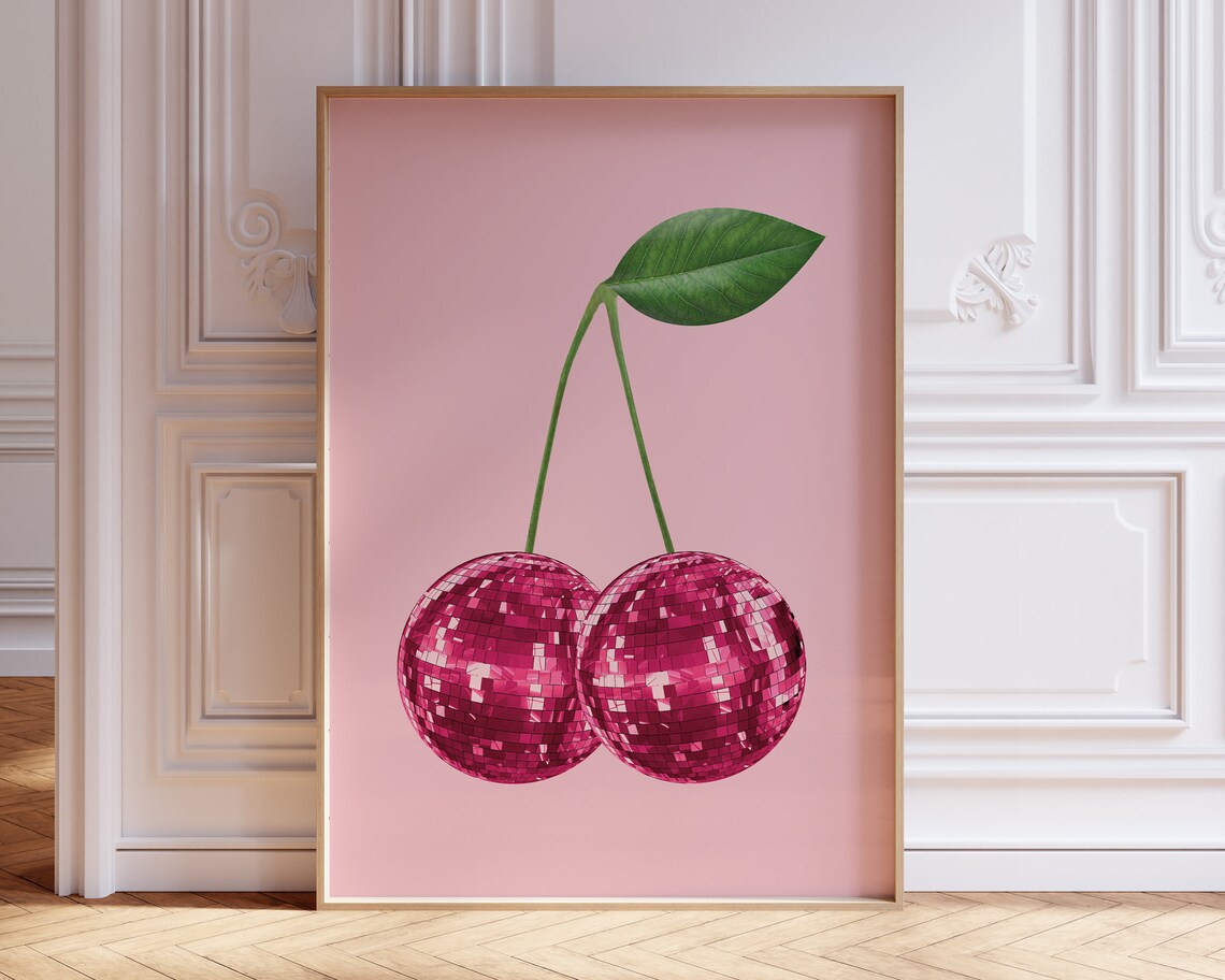 Disco Cherries Trendy Wall Art Poster Print - Image 3