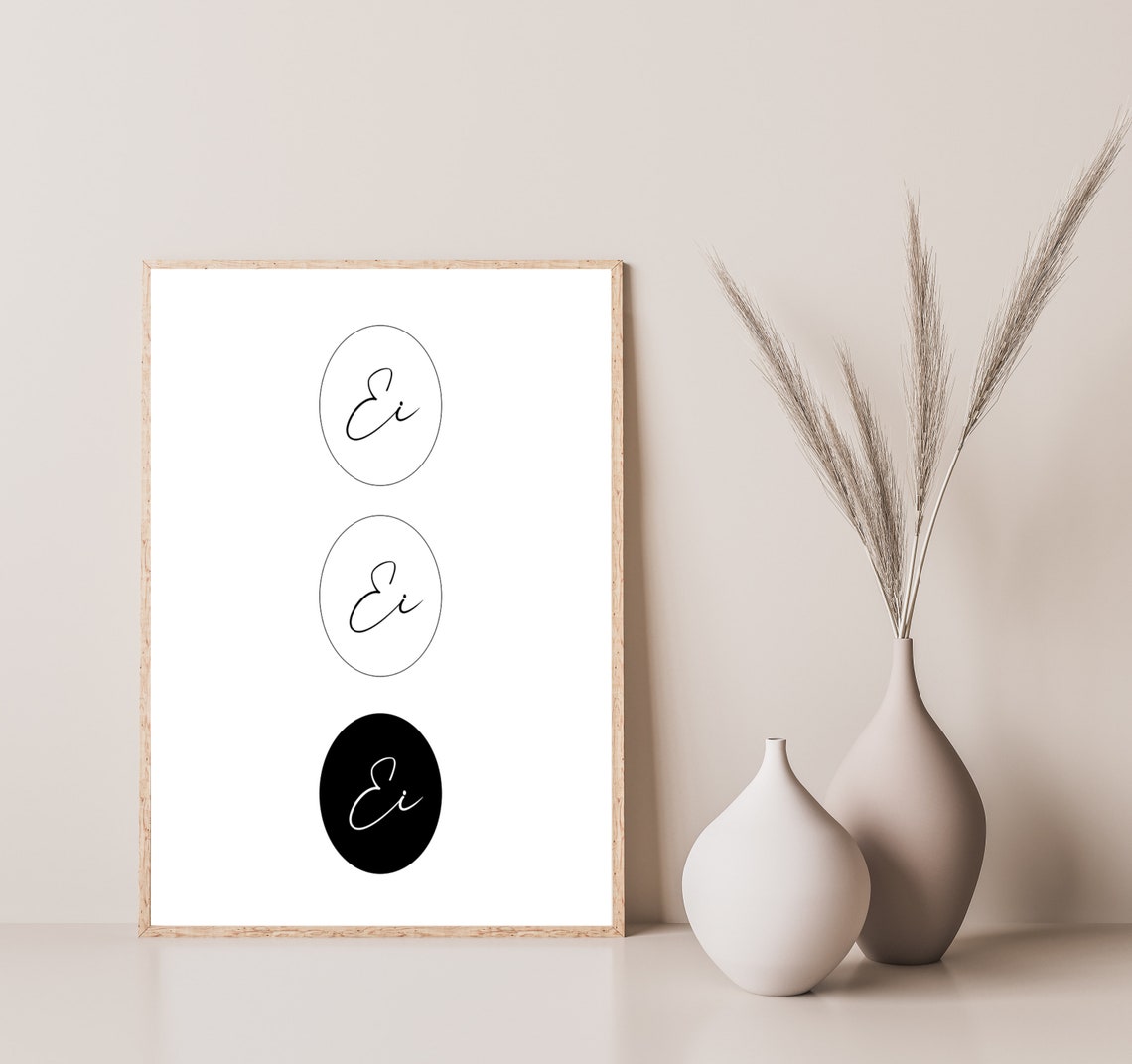 Triple Ei Easter Eggs Black Bottom Accent Spring Decor Poster