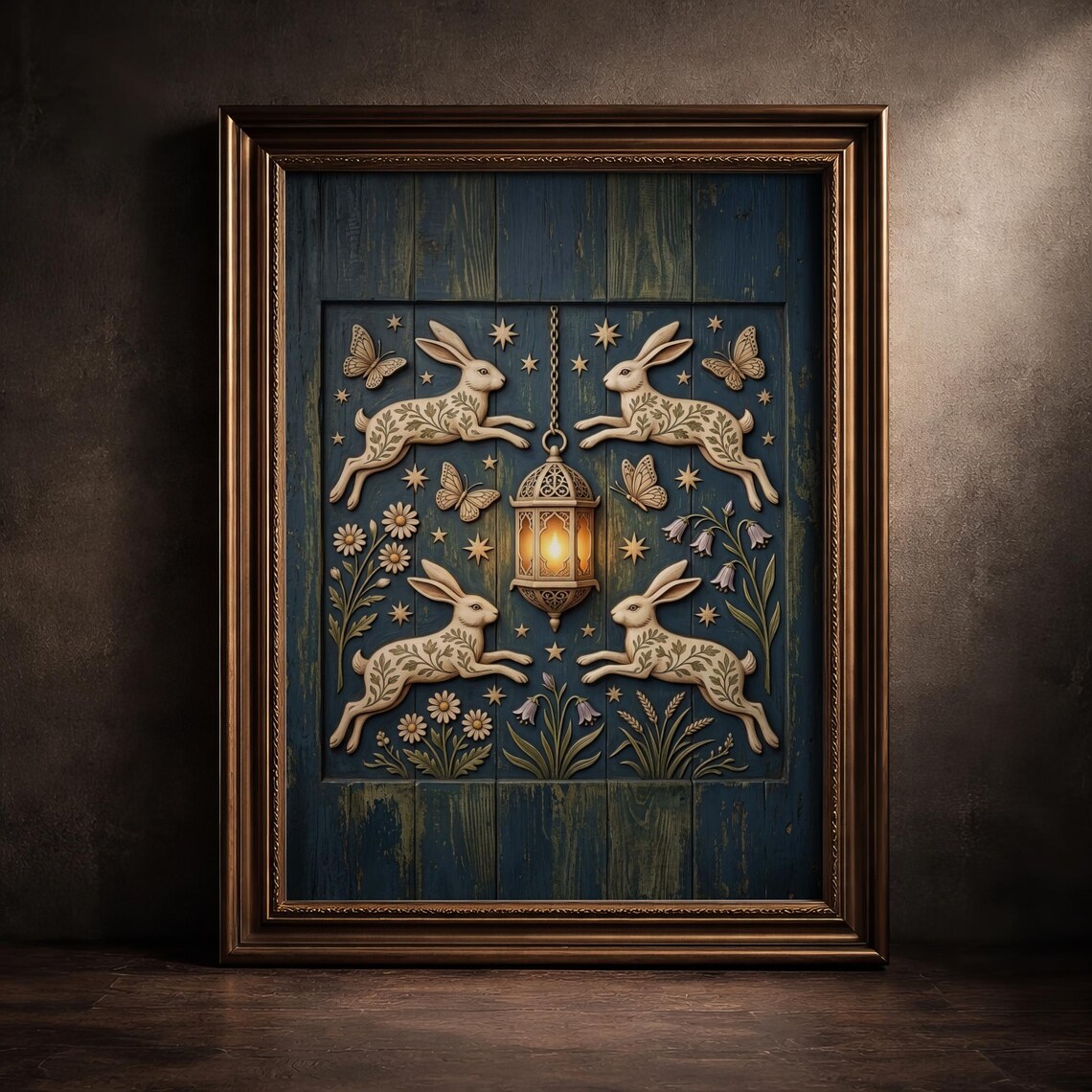 Celestial Rabbit, Dark Cottagecore Witchy Bunny Poster