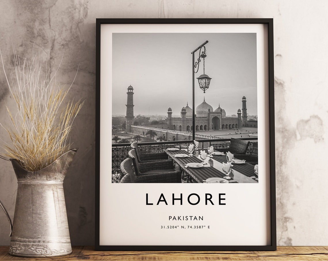 Lahore Pakistan Travel Print Hanover Travel Poster Islamic Print Travel Art Travel Decor Black And White Print Photographic Art - Image 2