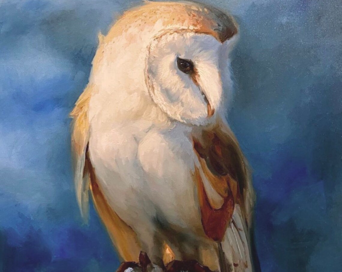 Barn Owl Winter Woodland Farmhouse Art Print