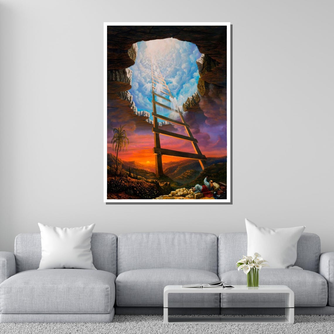 Jacob's Ladder To Heaven Surreal Dreamlike Spiritual Sky Sunset Poster - Image 4