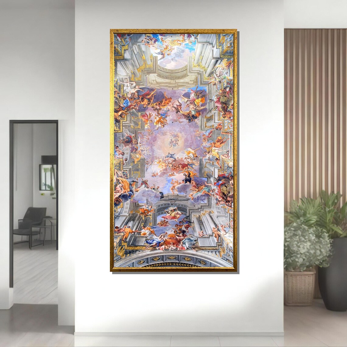 Baroque Ceiling Fresco Angels In Heaven Ornate Church Art Rome Wall Poster