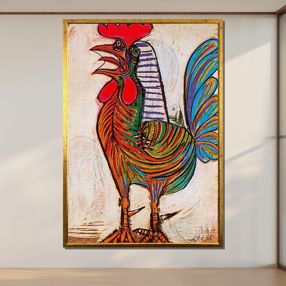 Pablo Picasso Colorful Rooster 1938 Cubist Modern Animal Art Print