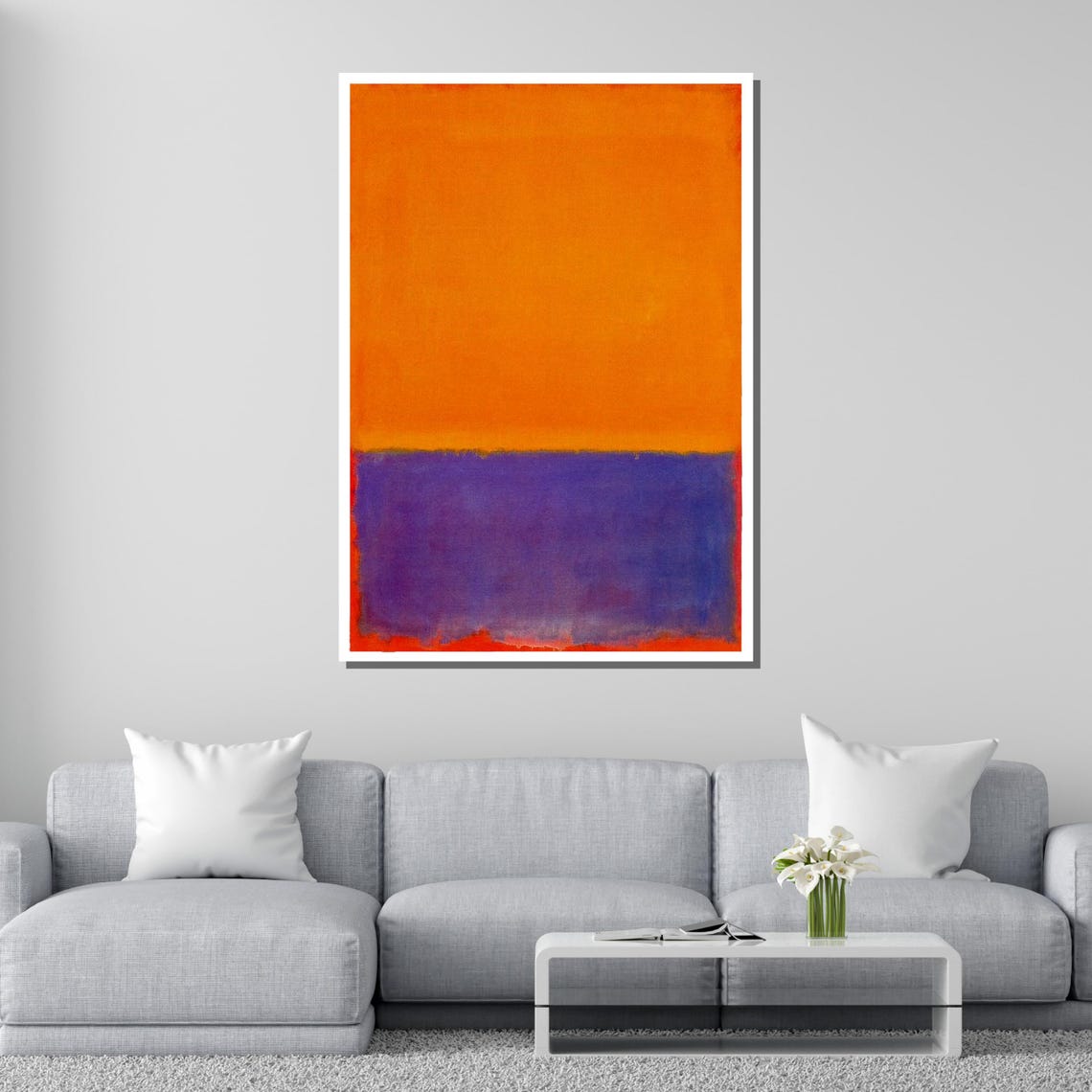 Vibrant Orange And Purple Color Field Modern Abstract Bold Hue Poster - Image 2