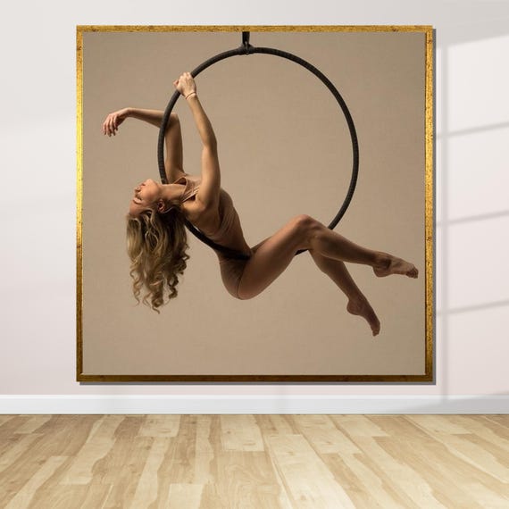 Elegant Aerial Hoop Art Sensual Dance Minimalist Wall Decor Nude Art Print Ready To Hang Decoration