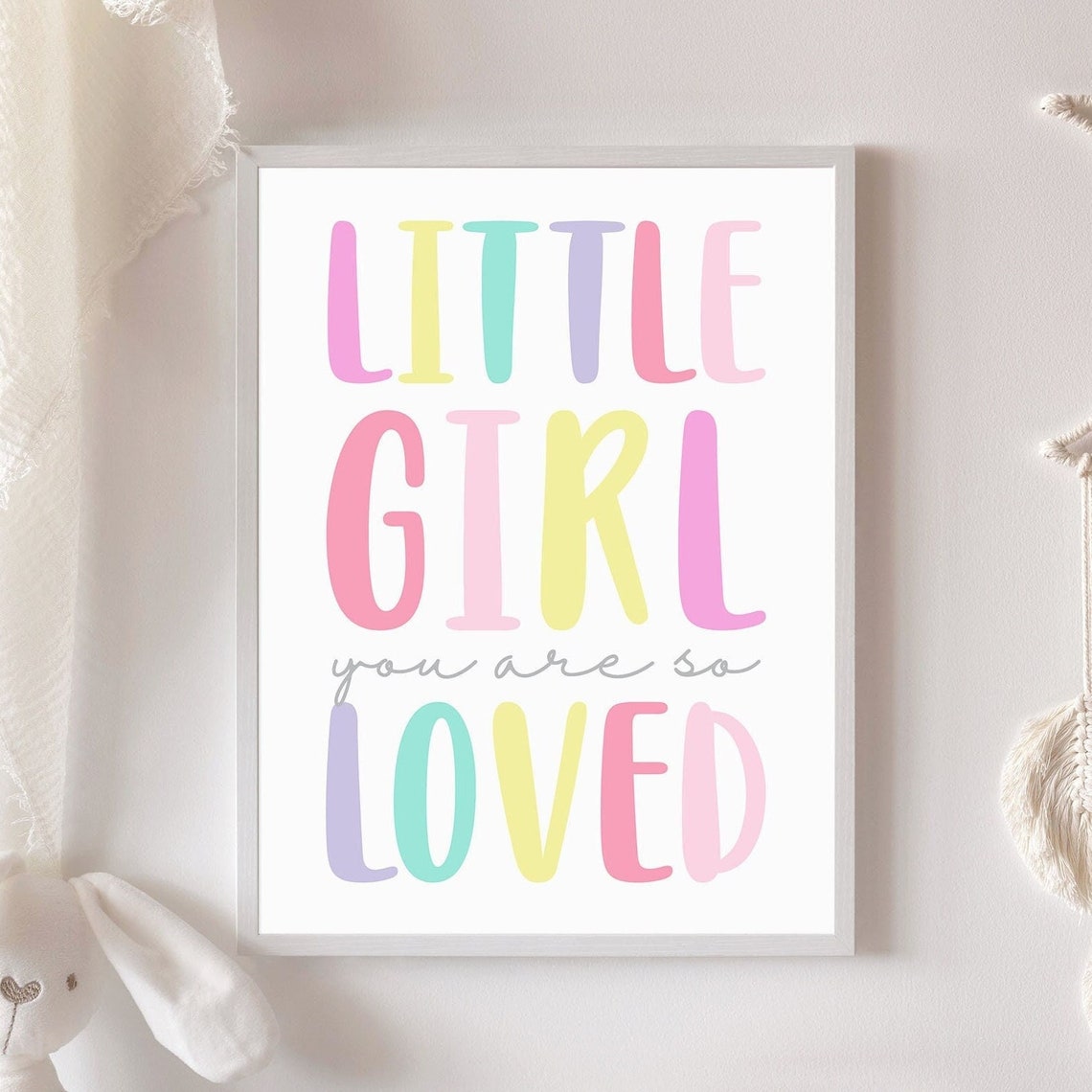 Little Girl You Are So Loved Baby Girl Nursery Art Pink Nursery Dcor Nursery Wall Art Girl Toddler Room Dcor Girl Playroom Wall Dcor