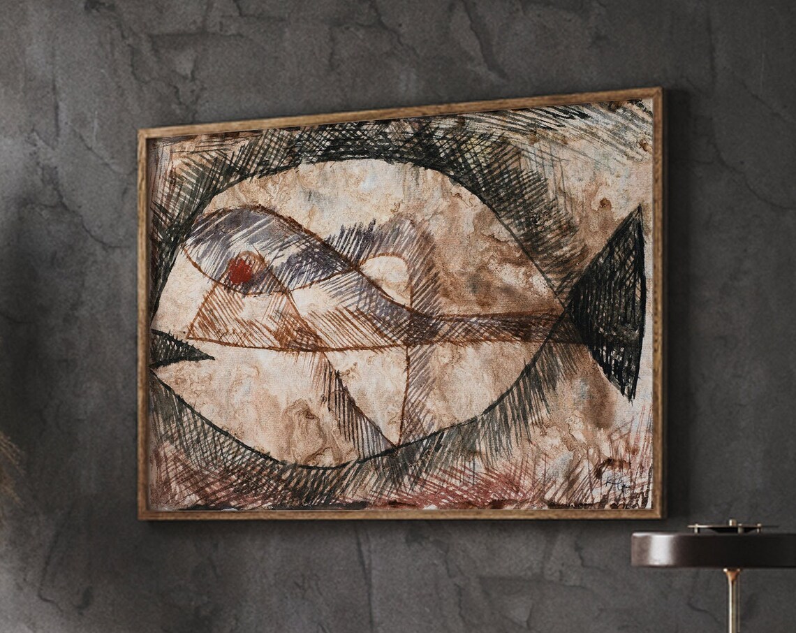 Paul Klee Exhibition Poster, Retro Abstract Art