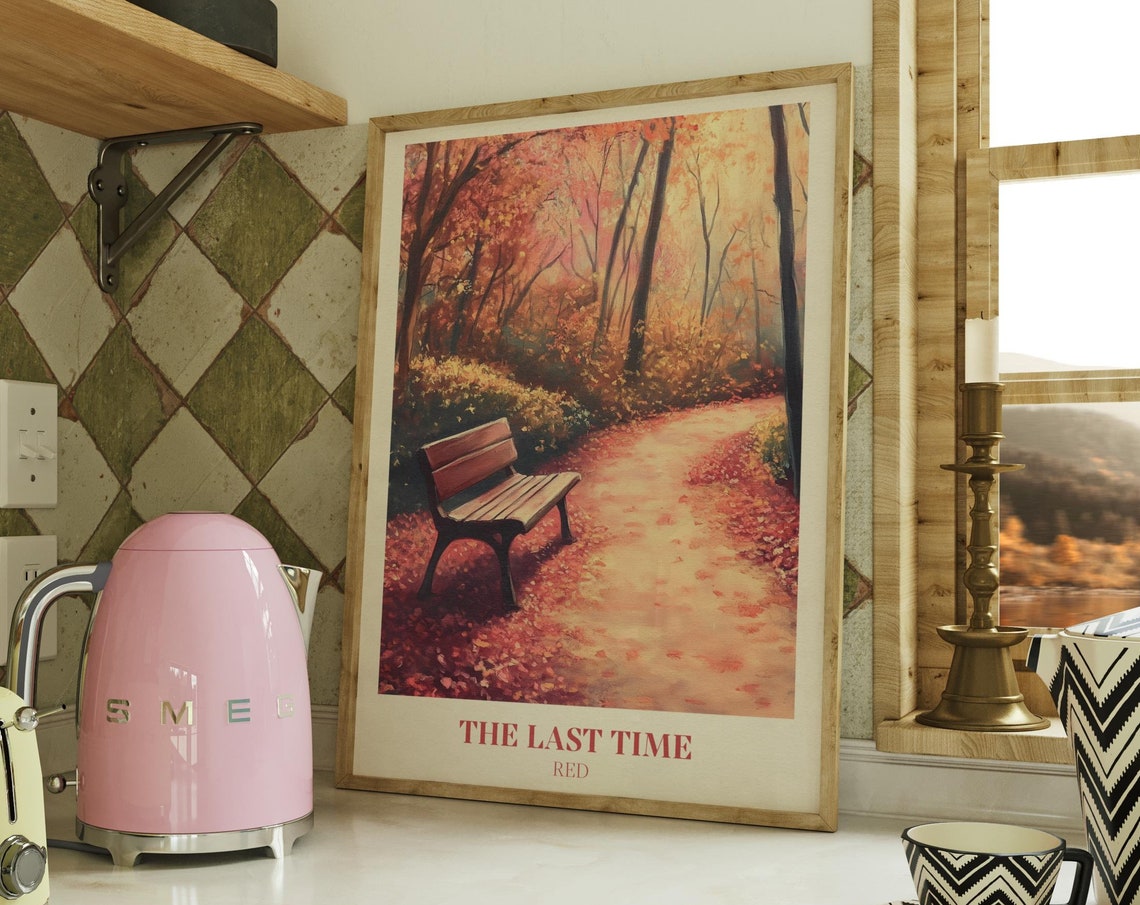 Taylor Swift The Last Time Red Album Autumn Path Watercolor Art Print
