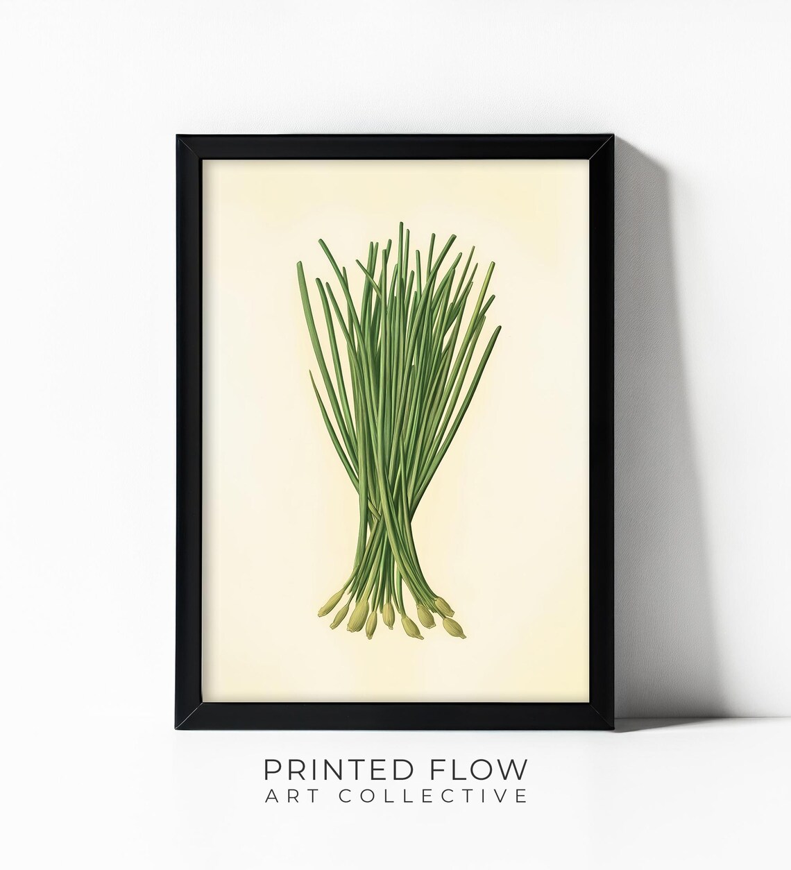 Chives Wall Art, Modern Kitchen Herb Illustration