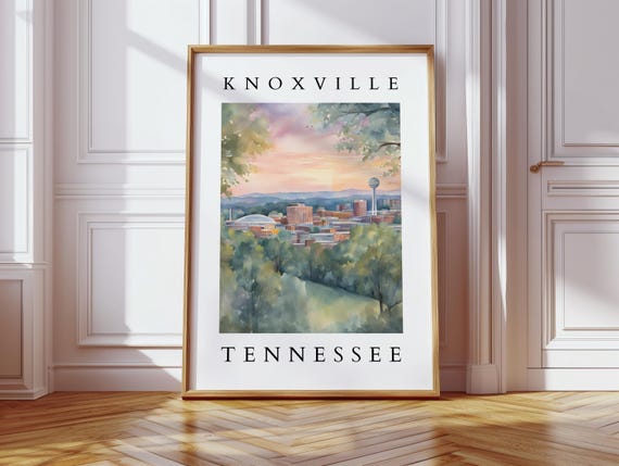 Knoxville Tennessee Watercolor Cityscape Art Print