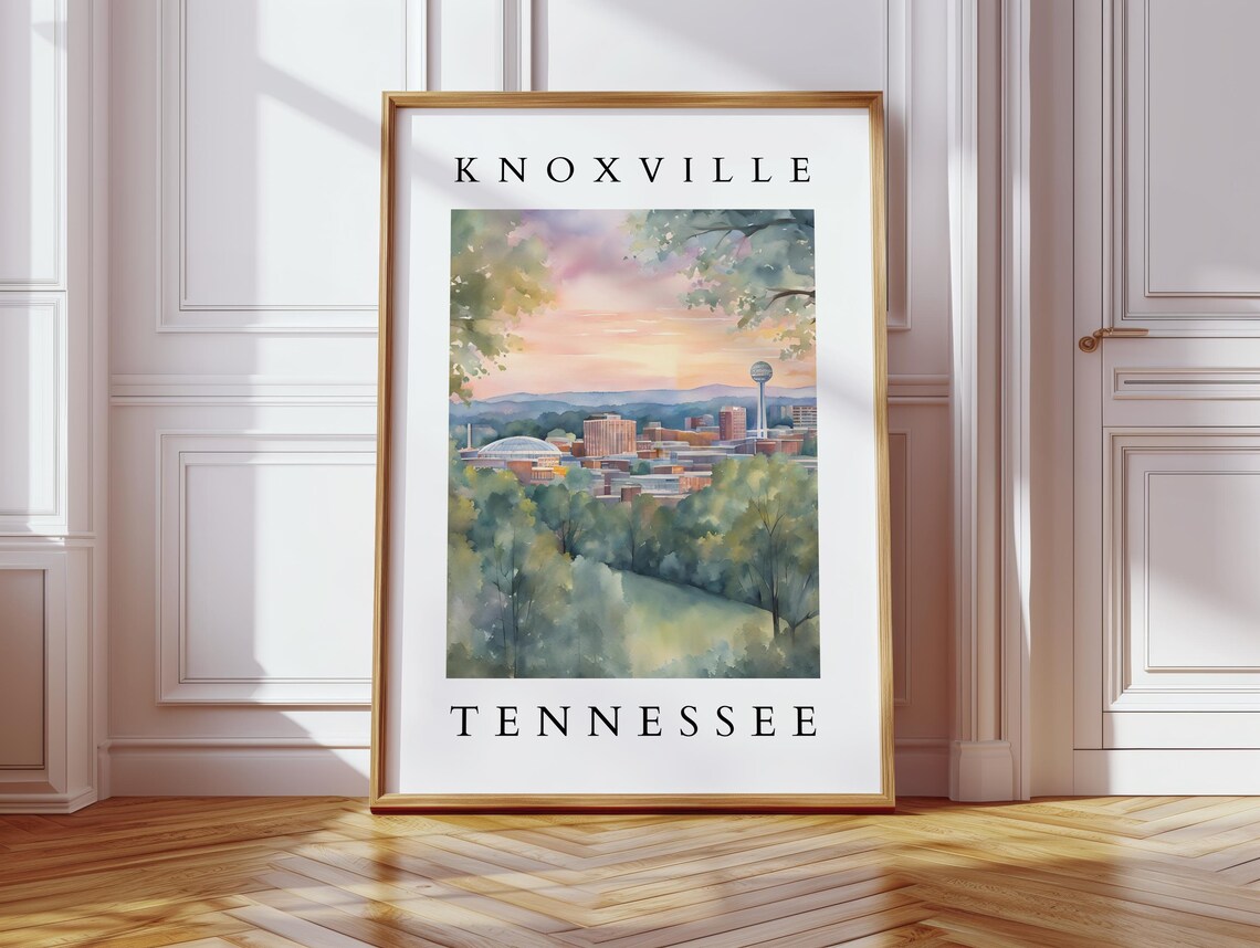 Knoxville Tennessee Watercolor Cityscape Art Print