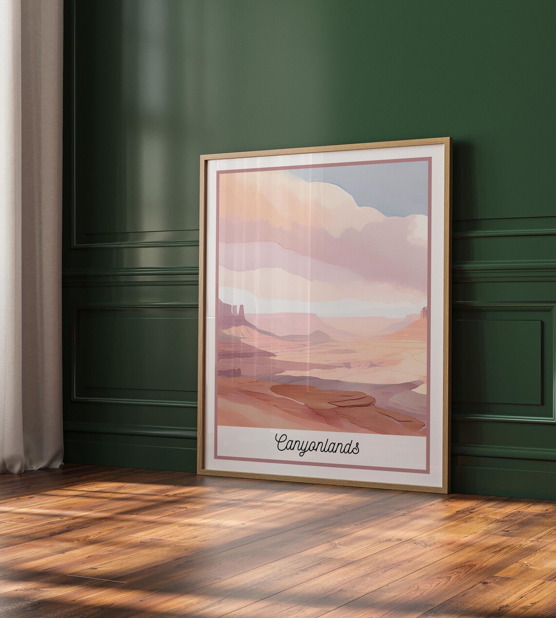 Canyonlands National Park Utah Pastel Desert Mesa Sunset Watercolor Poster