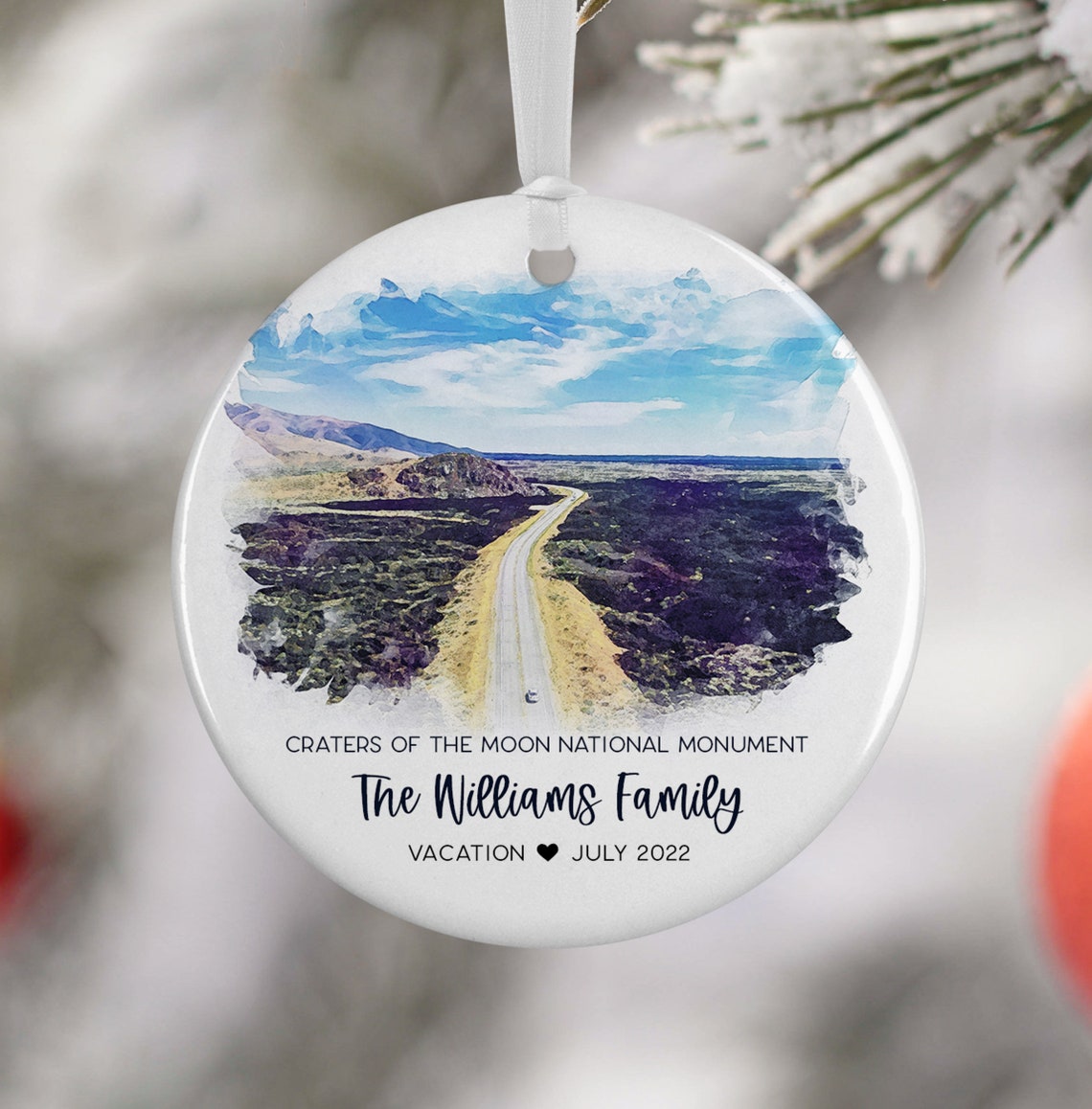 Custom Craters Of The Moon Ornament Idaho Travel Souvenir 3165