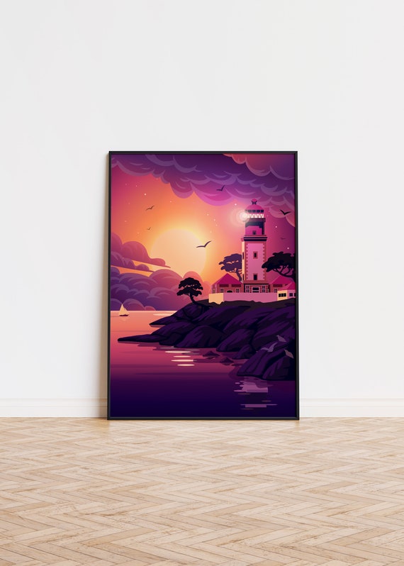 Lighthouse Art Poster Unique Trendy Wall Printed