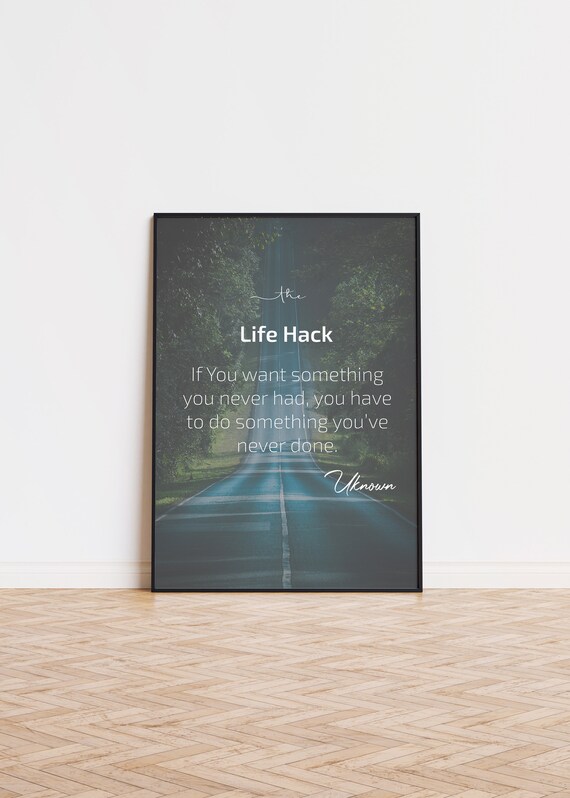 Life Hack Inspirational Quote Poster Wall Art Trendy Cosmic Ispiro