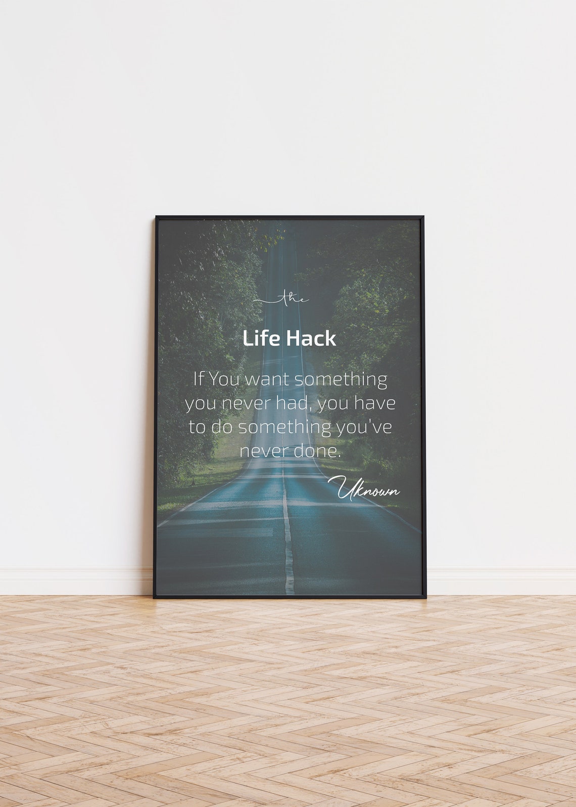 Life Hack Inspirational Quote Road Through Trees Motivational Poster
