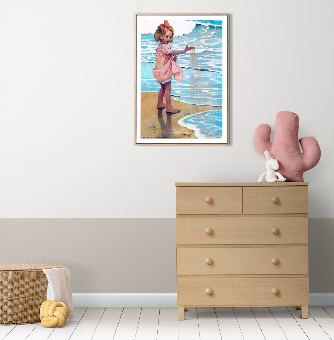 Jessie Willcox Smith Girl Playing With Sand Vintage Beach Art Poster - Image 3