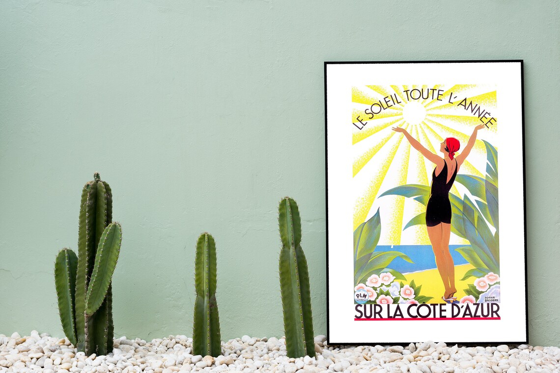 Roger Broders Cote d Azur Sunshine Year Round Art Deco Travel Poster - Image 3