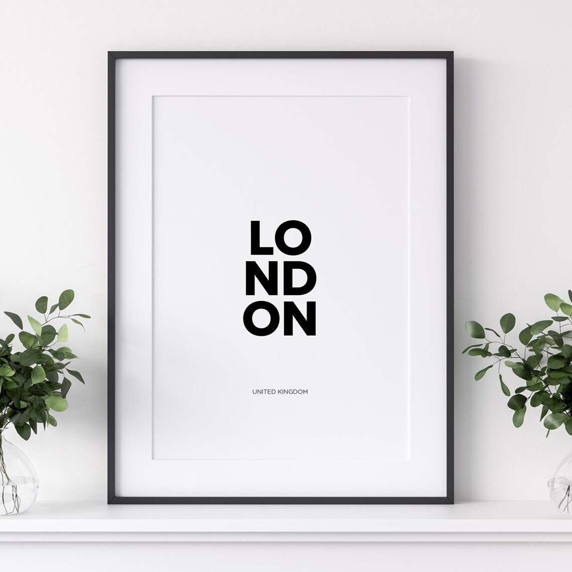 London United Kingdom Bold Stacked Typography Minimalist Poster