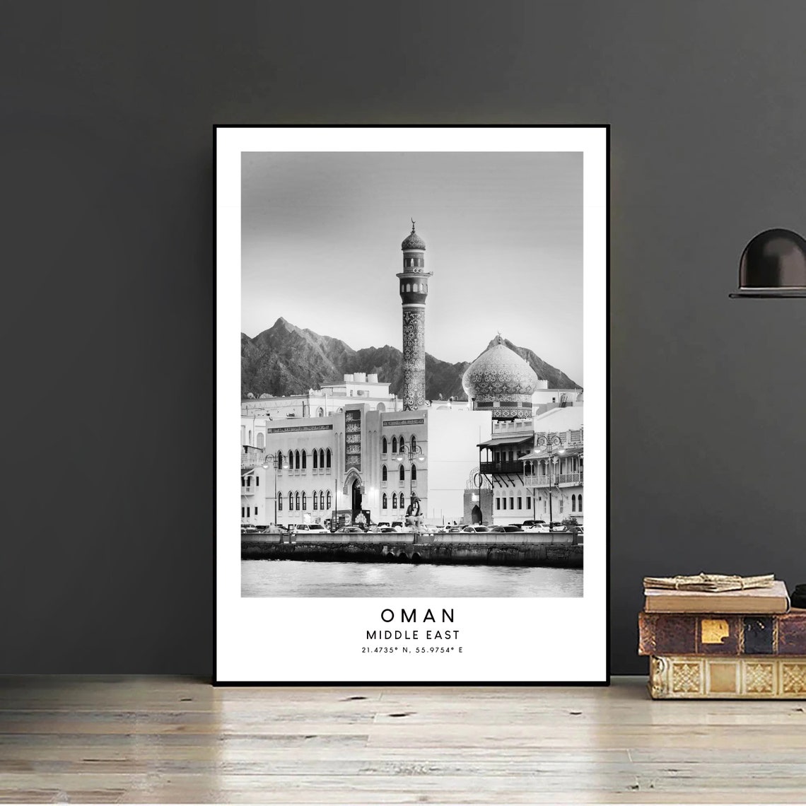 Oman Black And White Travel Poster, Minimalist - Image 2