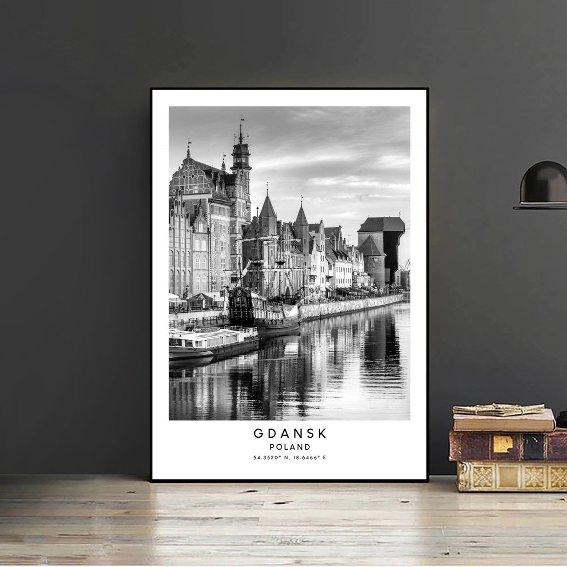 Gdask Travel Print Black And White Gdansk Poster Gdansk Print Minimalist Gdansk Wall Art Gdansk Poland Wall Print Gdansk Gift Art - Image 2