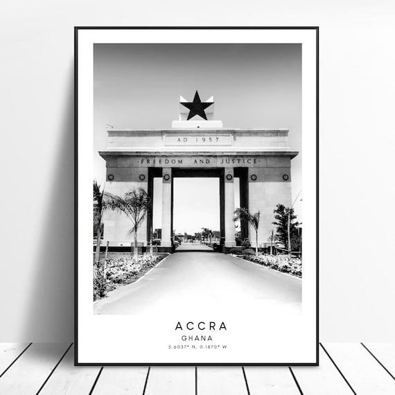 Accra Minimalist Travel Poster, Ghana Wall Art
