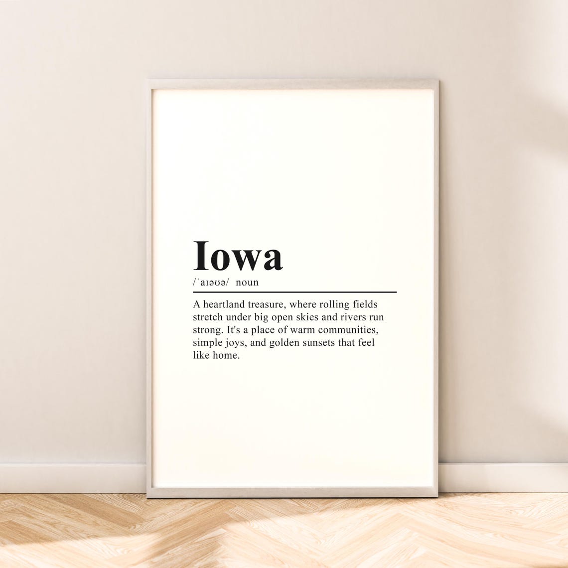 Iowa Travel Print Iowa Wall Art Iowa Poster Iowa State Print Iowa Wall Poster Minimalist Iowa Home Dcor Gift Dictionary Print
