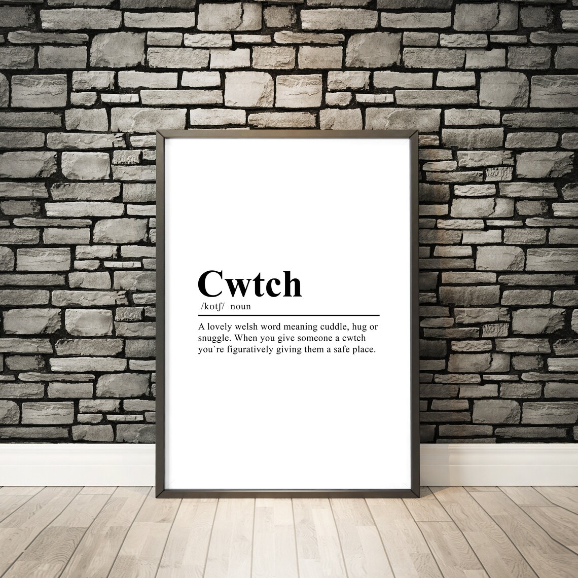 Cwtch Definition Poster, Welsh Typography Art Print