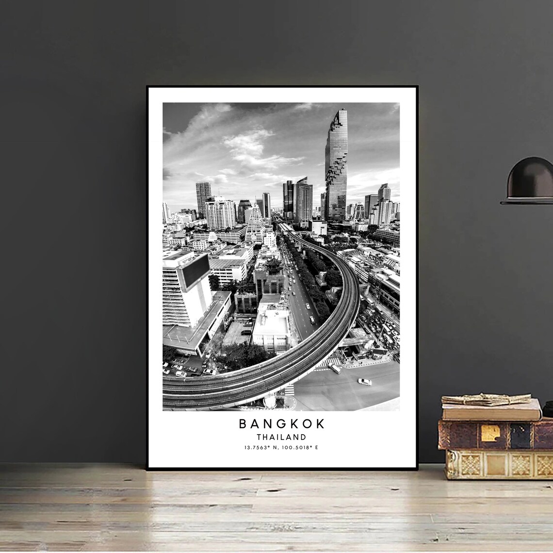 Bangkok Thailand Travel Poster, Minimalist Coordinates - Image 2