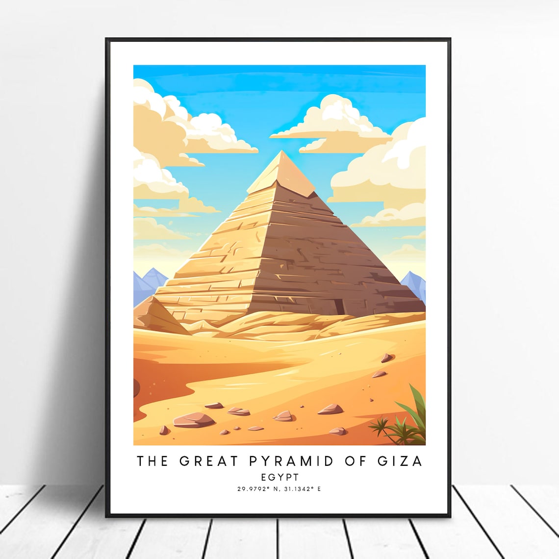 Great Pyramid of Giza Egypt Desert Ancient Wonder Travel Poster