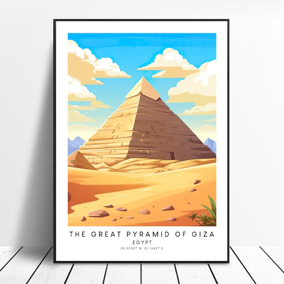 Great Pyramid of Giza Egypt Desert Ancient Wonder Travel Poster
