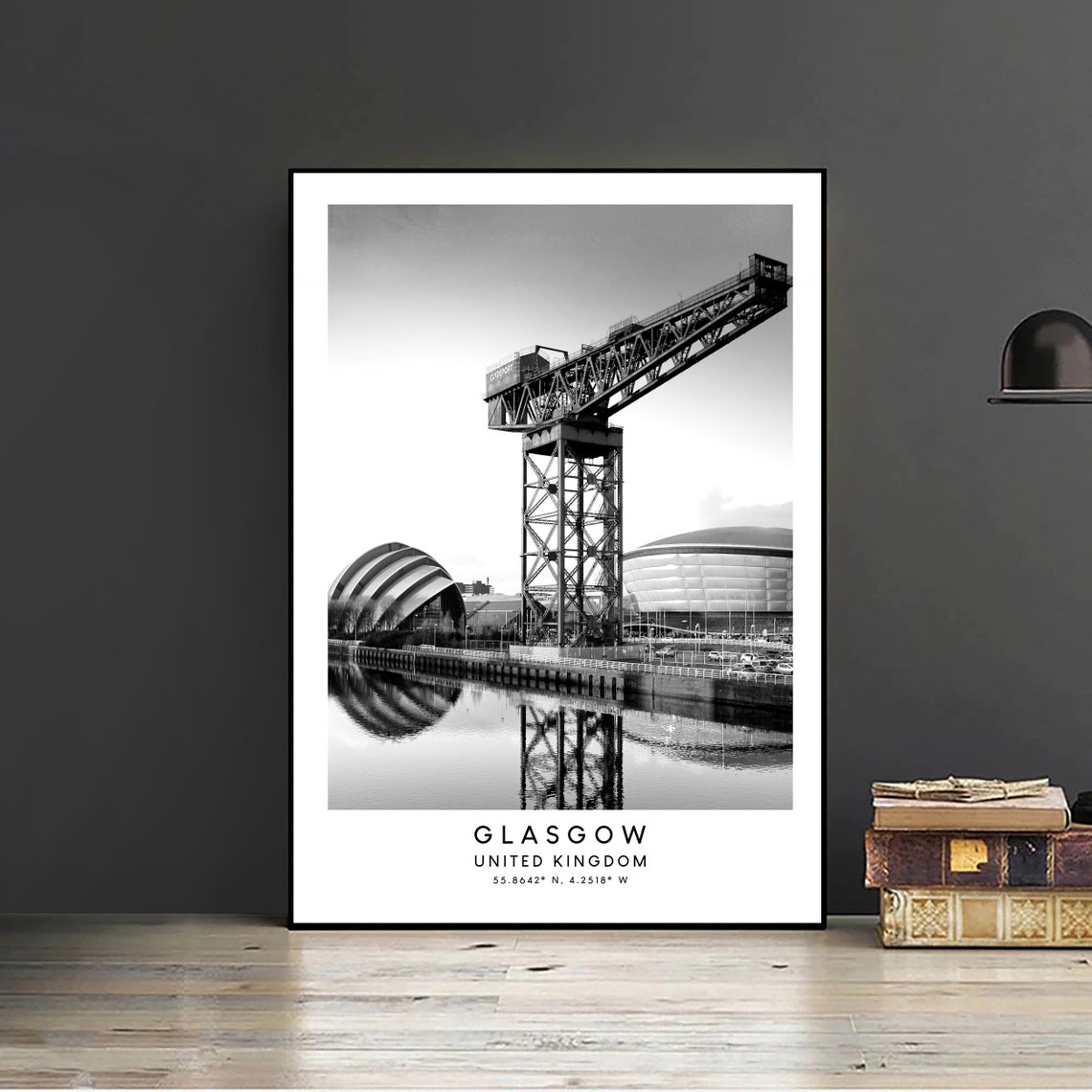 Glasgow Scotland Travel Poster, Minimalist Coordinates - Image 2